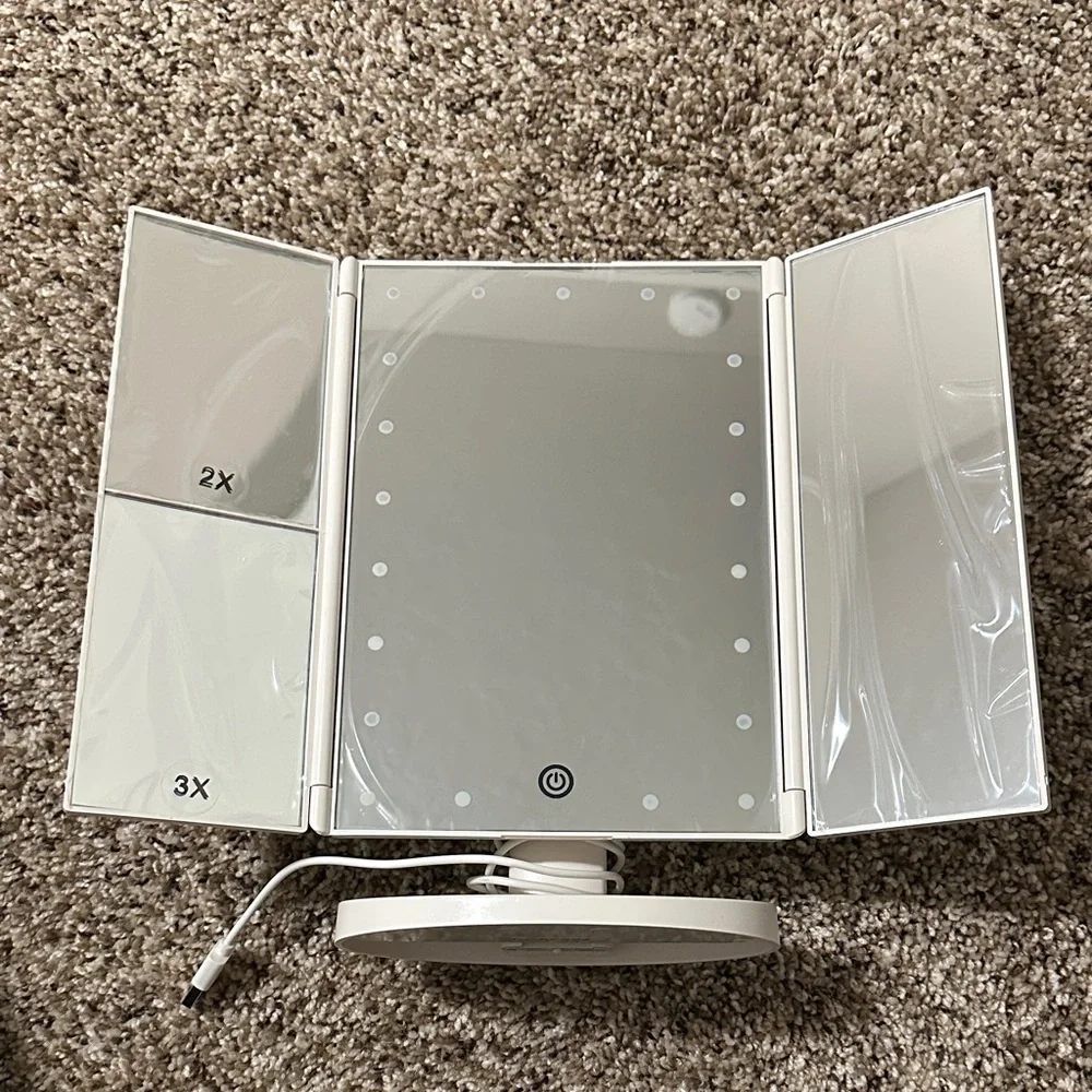 Tri-Fold LED Vanity Mirror